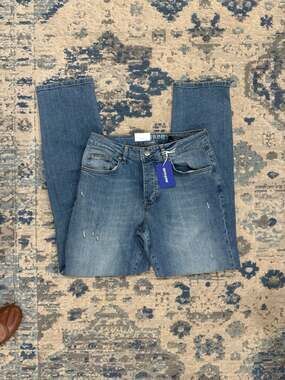 Sixth June Paris Regular Fit Distressed Blue Denim Jeans Size 32